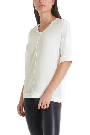 Marc Cain Langarmbluse "Collection Essential" Premium Damenmode Blusenshirt aus Material-Mix