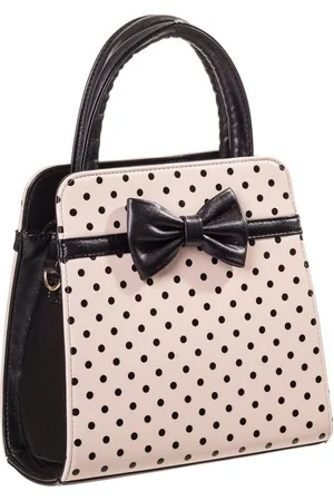 Banned Retro Handtasche Carla Polka Dot Creme, Vintage Kunstleder Zierschleife - Verkäufer: Schompi Trading e.K.