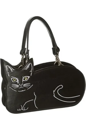 Banned Retro Schultertasche Kitty Kat, Zwei Trageriemen Besticktes Katzenmotiv - Verkäufer: Schompi Trading e.K.