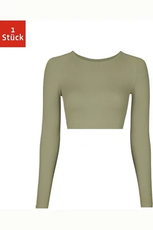 Snocks Longsleeve Geripptes Sportshirt langarm Damen (1-tlg) seamless und cropped mit Rippstruktur - Verkäufer: GmbH
