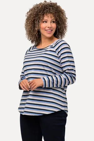 Ulla Popken Longshirt Shirt Ringel A-Linie Rundhals Langarm - Verkäufer: Popken Fashion Group