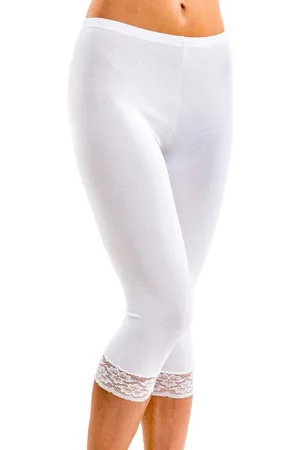 Hermko Caprileggings 5722 Damen Capri-Leggings mit Spitze - Verkäufer: