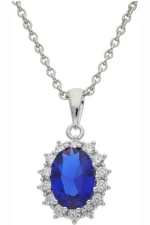 JuwelmaLux Kettenanhänger Anhänger 925/000 Sterling Silber mit Zirkonia Blau JL10-02- (1-tlg), Schmuckanhänger - Verkäufer: Juwelier-Bacak