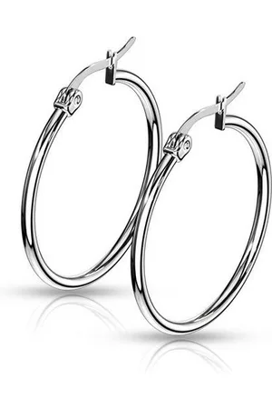 Bungsa Ohrring-Set Creolen Klassisch schmal Silber aus Edelstahl Damen (10mm - 75mm) (1 Paar (2 Stück), 2-tlg), Ohrschmuck Ohrringe - Verkäufer: