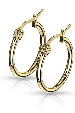 Bungsa Ohrring-Set Creolen Klassisch schmal Gold aus Edelstahl Damen (10mm - 75mm) (1 Paar (2 Stück), 2-tlg), Ohrschmuck Ohrringe - Verkäufer: