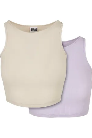 Urban classics Muskelshirt Damen Ladies Cropped Rib Top 2-Pack (1-tlg)