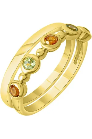 Firetti Ring-Set Multipack Schmuck Geschenk Silber 925 Fingerringe (Set, 2-tlg), mit Citrin, Peridot