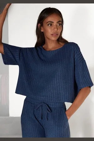 Lascana 3/4-Arm-Shirt Lounge-/Strickshirt aus weichem Strick, Loungewear