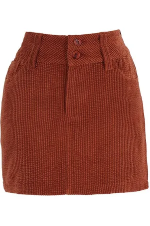 Fresh Lions A-Linien-Rock Corduroy Side Slit Mini Skirt rost S - Verkäufer: