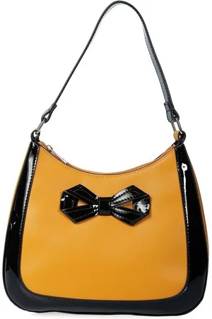 Banned Retro Schultertasche Marlene Bow Mustard, Vintage Lack Zierschleife - Verkäufer: Schompi Trading e.K.