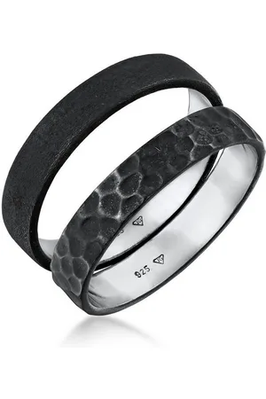 Kuzzoi Silberring Ring Set Basic Gehämmert 925 Silber, Ring Set - Verkäufer: JULIE & GRACE GmbH