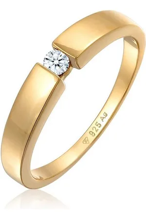 Elli DIAMONDS Verlobungsring Klassisch Bandring Diamant 0.06 ct. 925 Silber - Verkäufer: JULIE & GRACE GmbH