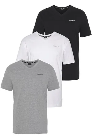 H.I.S V-Shirt (3-er Pack) Kurzarm, Slim Fit, aus Baumwolle