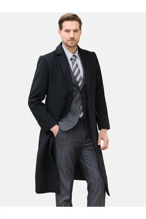 Allthemen Wollmantel Herren knielanger Mantel in klassischen Design - Verkäufer: