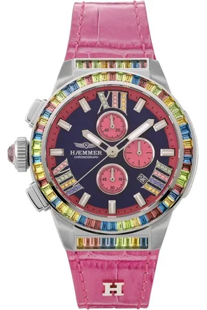 Hämmer Chronograph GLORIOUS DALIA, GR-002, Quarzuhr, Damenuhr, Datum, Stoppfunktion, Saphirglas, Lederarmband