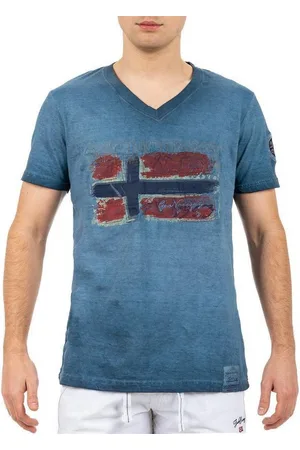 Geographical Norway T-Shirt Casual Kurzarm Shirt bajoasis Men Navy M im Used Look - Verkäufer: bans24