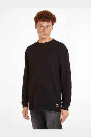 Tommy Hilfiger Langarmshirt TJM REG LS WAFFLE TEE mit Markenlabel am Bund