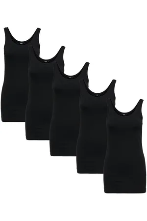 ONLY Longtop Damen Tank Top Long Lang Shirt weiß 1er 2er 3er 4er 5er PACK cottons-store