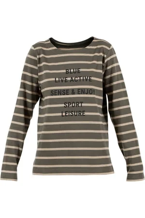Blue Sportswear Longsleeve Gestreiftes Longsleeve Shirt Baumwolle Aufdruck in Rosa o. Khaki - Verkäufer: Juneberry.eu