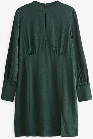 Next Satinkleid Langärmeliges Minikleid aus Satin und Jacquard (1-tlg) - Verkäufer: Germany GmbH