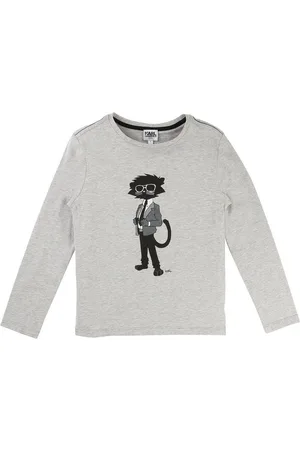 Karl Lagerfeld Longsleeve Kids Longsleeve grau Katze Choupette im Anzug - Verkäufer: coolkids-store