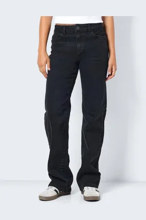 Noisy May Straight-Jeans NMYOLANDA NW WIDE JEANS BLACK NOOS