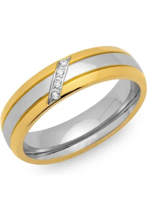 Unique Fingerring Edelstahlring vergoldet 6mm mit Zirkonia R9176cz - Verkäufer: Jewelry GmbH