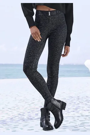 Lascana Leggings vorne mit angesetztem Gürtel