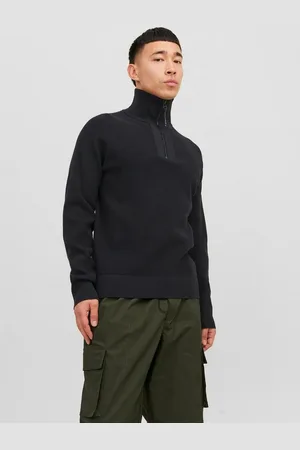 JACK & JONES Stehkragenpullover JCOFILO KNIT HALF ZIP SN