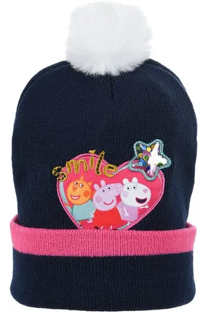 Peppa Pig Bommelmütze Peppa Wutz Pig Mieze Molly Luzie Locke Kinder Wintermütze Gr. 52 bis 54 - Verkäufer: WS-Trend