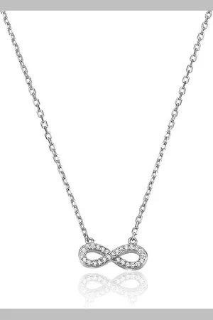 Karisma Kette mit Anhänger Damen Silber 925 Anhänger Unendlichkeit Zrikonia Collier, Kette mit Verlängerung 5cm - Silber Rhodiniert - Verkäufer: Schmuck
