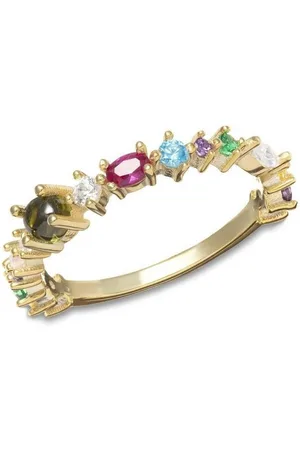 iz-el Fingerring Ring Gold Farbsteine - Goldring Sara, 925 Sterling Silber - Verkäufer:
