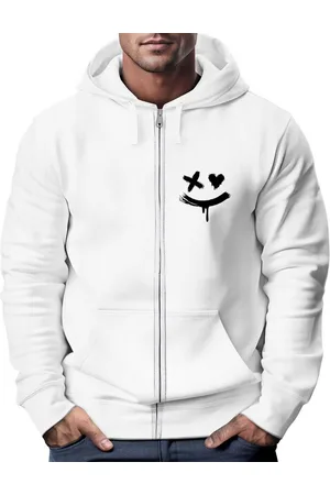 Neverless Sweatjacke Herren Sweatjacke mit Kapuze Print Drippy Smile Zip-Hoodie Männer - Verkäufer: Akowi