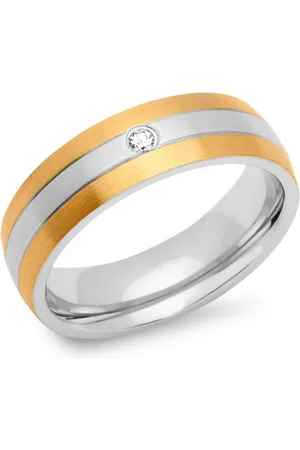 Unique Fingerring Edelstahlring teilvergoldet 6mm Zirkonia R9187cz - Verkäufer: Jewelry GmbH