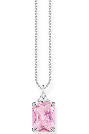 Thomas Sabo Kette mit Anhänger pinker Stein, KE2089-051-9-L45V, mit Zirkonia (synth)