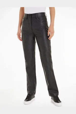 Calvin Klein Lederimitathose FAUX LEATHER HIGH RISE STRAIGHT