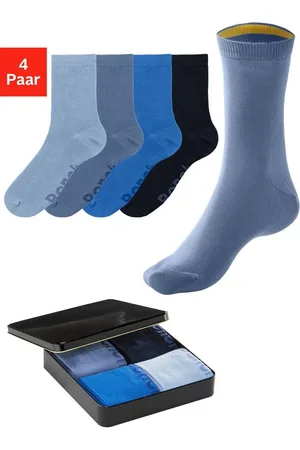 Bench Basicsocken (Dose, 4-Paar) mit farbigen Innenbündchen
