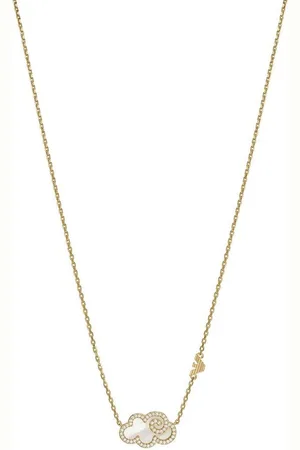 Emporio Armani Kette mit Anhänger LOGO, WOLKE, EGS3060710, mit Zirkonia (synth) - mit Perlmutt