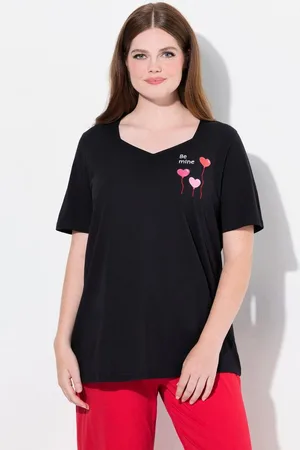 Ulla Popken Pyjama Pyjamashirt Herzen Halbarm - Verkäufer: Popken Fashion Group