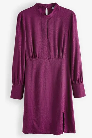 Next Satinkleid Langärmeliges Minikleid aus Satin und Jacquard (1-tlg) - Verkäufer: Germany GmbH