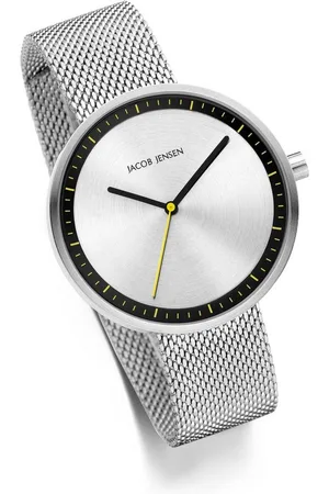 Jacob Jensen Quarzuhr Damenuhr Edelstahl Designuhr STRATA ⌀36mm STRATA, farbiger Sekundenzeiger - Verkäufer: Grossuhren Pohlmann