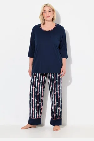 Ulla Popken Pyjama Pyjama Schleifenmuster Rundhals Halbarm - Verkäufer: Popken Fashion Group