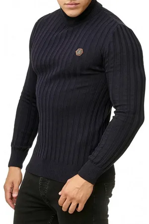 Redbridge Strickpullover Rollkragen Strickpullover mit Logopatch Navy XL hoher Rollkrage - Verkäufer: ChillDeal