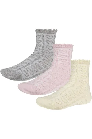 YSABEL MORA Socken 3er Pack Mädchen Strümpfe Socken Herz beige rosa grau (3-Paar) - Verkäufer: nettibeck
