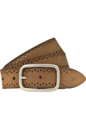 Mustang Ledergürtel Robustes, genarbtes Rindsleder mit Lochstanzung, 3,5 cm