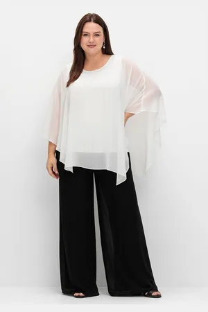 Sheego Schlupfhose Große Größen mit Chiffon im Lagenlook, gefüttert