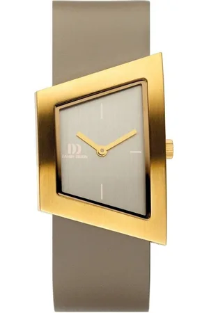 Danish Design Quarzuhr Damen Armbanduhr SQUEEZY IV15Q1207 gold B.26mm Lederband - Verkäufer: bellambiente