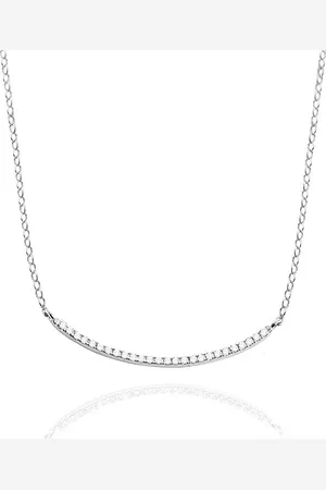 Karisma Kette mit Anhänger Moderne Klassische Damen Silber 925 kollier Kette Zirkonia, Weiss mit Verlängerung 5cm HS-ERG104 - Silber Rhodiniert - Verkäufer: Schmuck