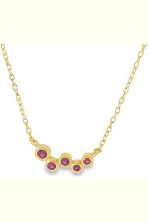 Impala Collierkettchen Kette Donna 925 Silber vergoldet, Zarte Collierkette mit farbigen Zirkonia in 925 Silber vergoldet - Verkäufer: Silberschmuck