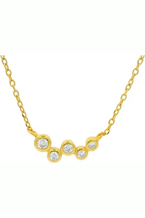 Impala Collierkettchen Kette Donna 925 Silber vergoldet, Zarte Collierkette mit farbigen Zirkonia in 925 Silber vergoldet - Verkäufer: Silberschmuck